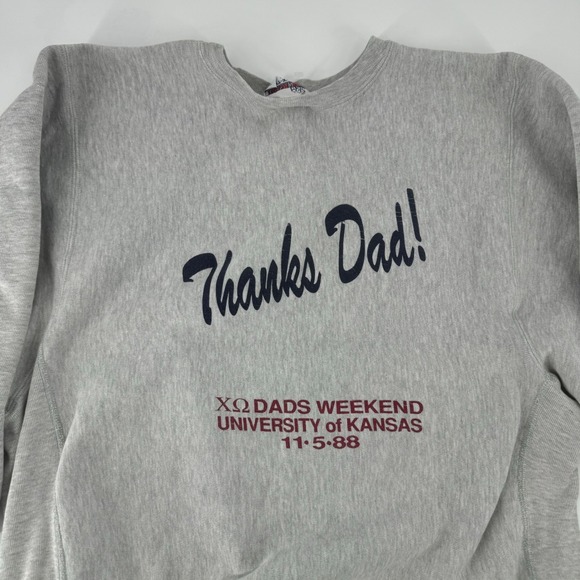 Vintage SKM Game Gear University of Kansas Dads Weekend Sweatshirt XL 1988 - Picture 3 of 3